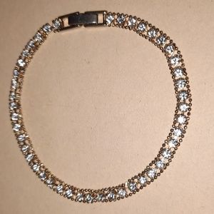 Vintage cz Gold Plated tennis bracelet Dainty Feminine